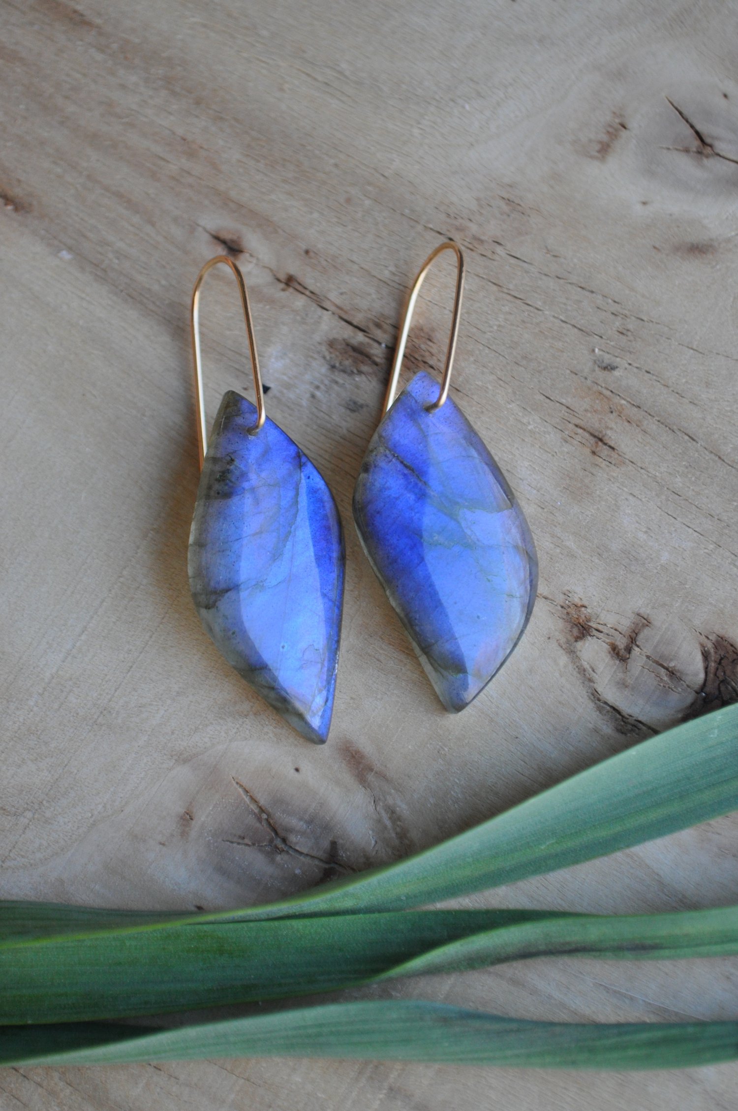 Image of One of a Kind Labradorite Wing Dangles on Gold Fill