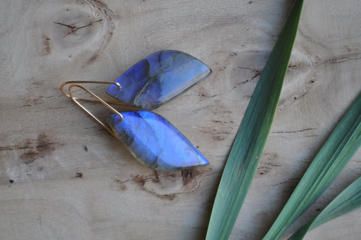 Image of One of a Kind Labradorite Wing Dangles on Gold Fill