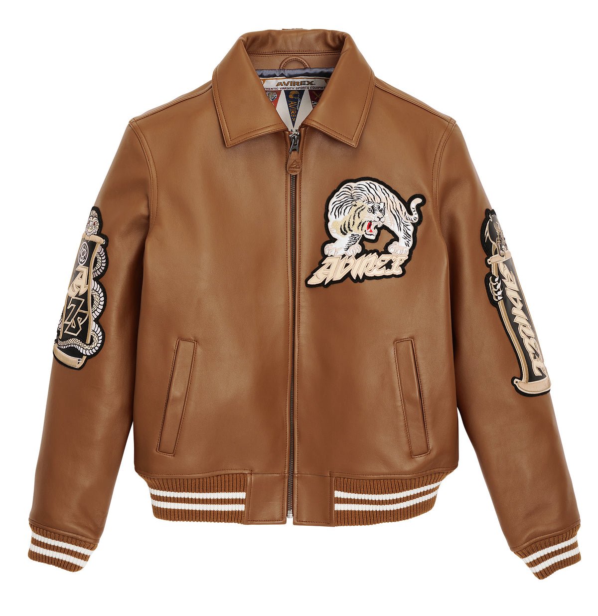 Plus Size Fashion Leather Jackets Limited Edition Colour Block ICON JACKET  AVIREX USA From Mmfurs_studios, $356.43