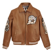 Image 1 of AVIREX SPEED TIGER A-2 LEATHER JACKET IN MOCHA BROWN