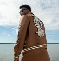 Image 4 of AVIREX SPEED TIGER A-2 LEATHER JACKET IN MOCHA BROWN