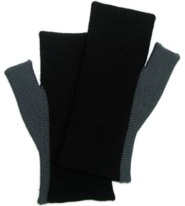 Image of women's fingerless gloves bicolor - black/darkgrey