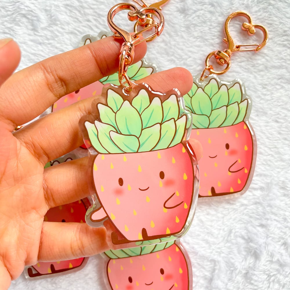 Image of Strawberry Succulent Keychain