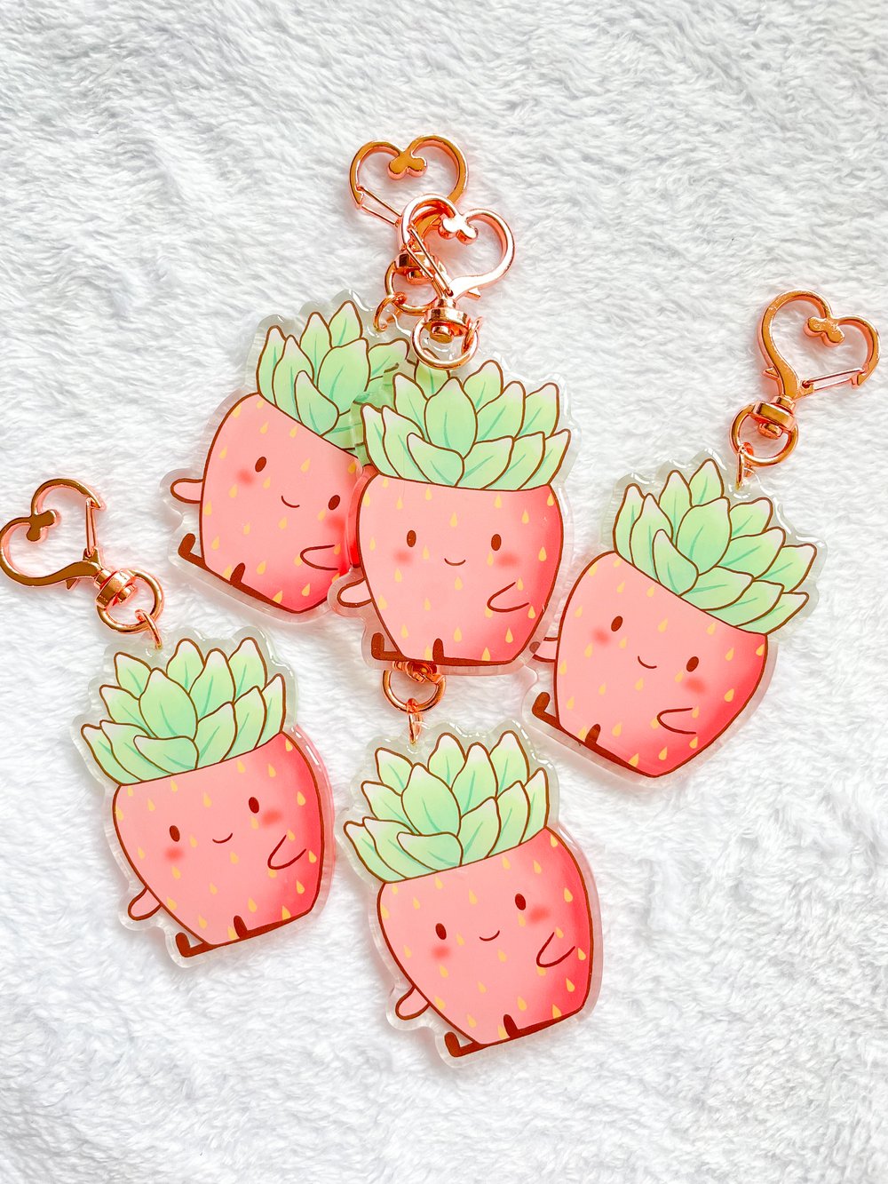 Image of Strawberry Succulent Keychain