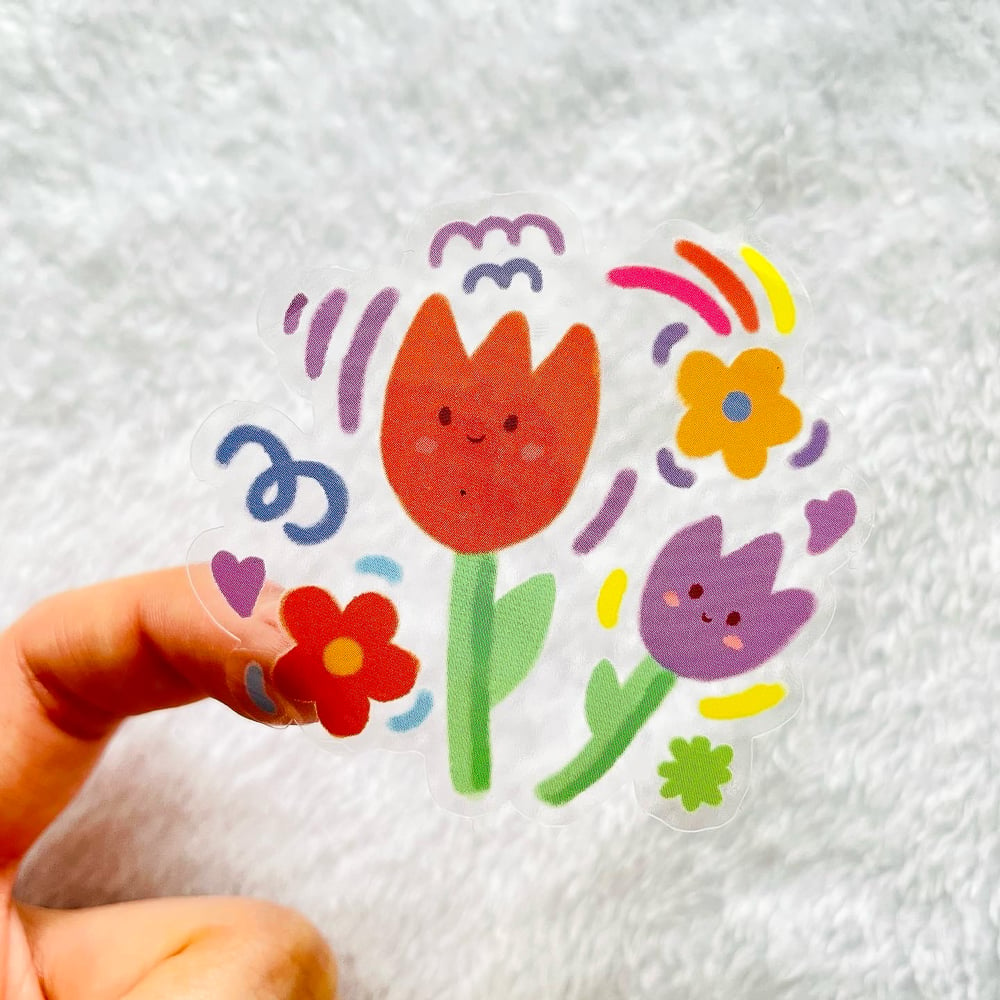 Image of Flower Power Clear Sticker