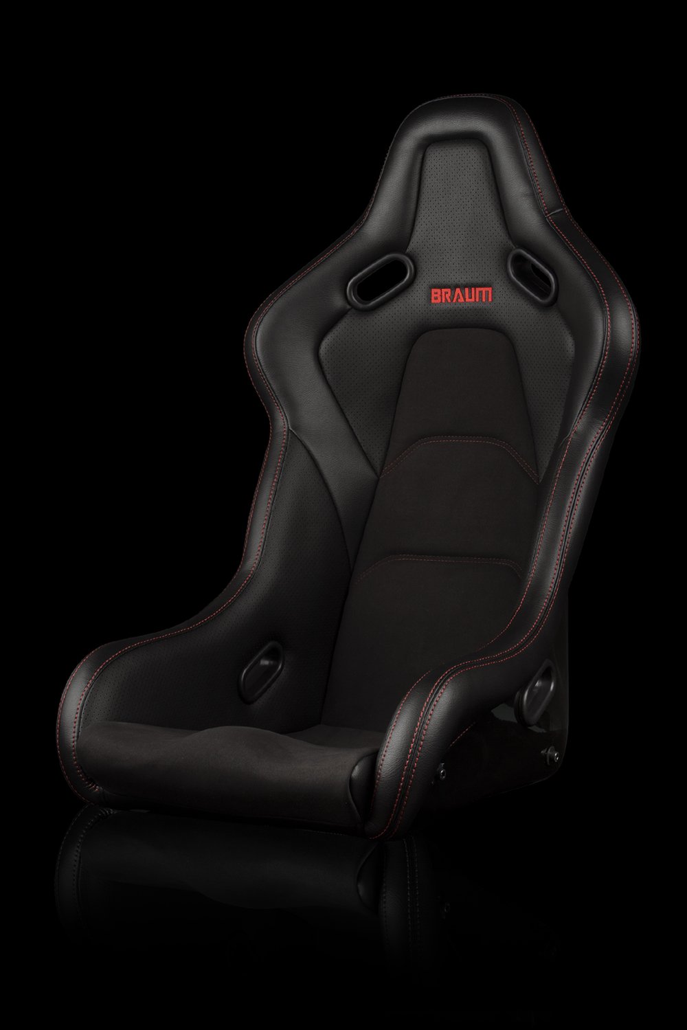 FALCON-S SERIES FIXED BACK BUCKET COMPOSITE SEAT (BLACK Leatherette / ALCANTARA) - Single Seat