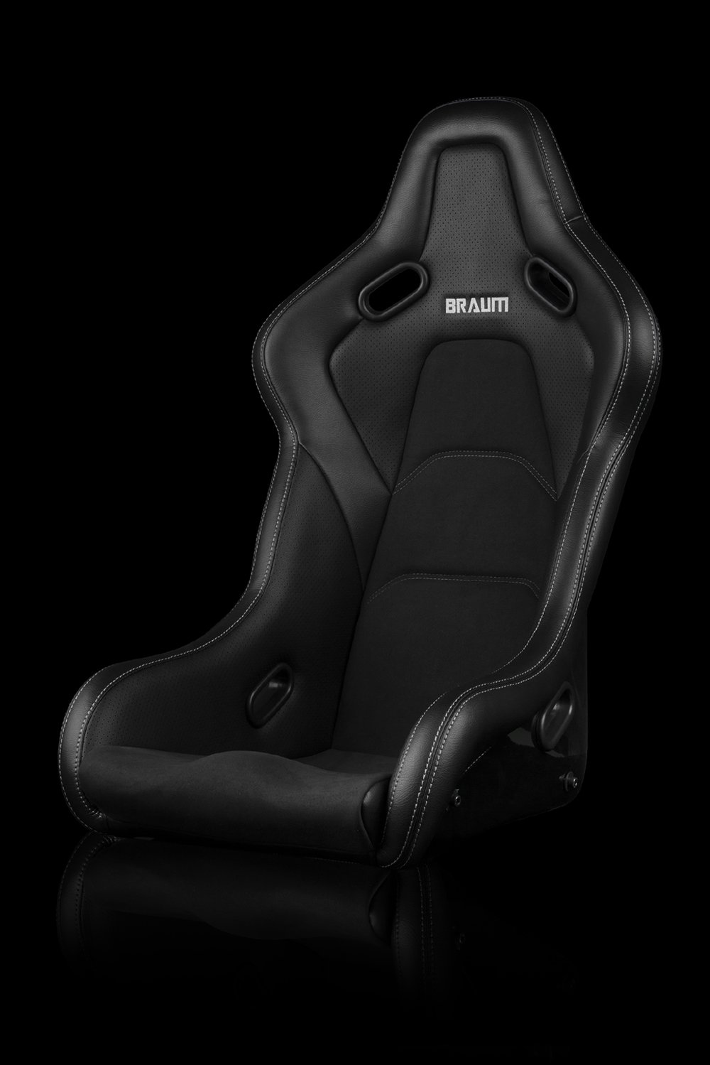 FALCON-S SERIES FIXED BACK BUCKET COMPOSITE SEAT (BLACK Leatherette / ALCANTARA) - Single Seat