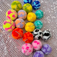 Image 3 of Medium Spotted Fluff Earrings