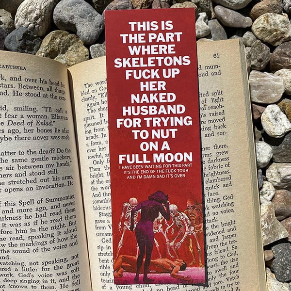Image of Skeletons Fucked Up My Naked Husband Bookmark [set of five]