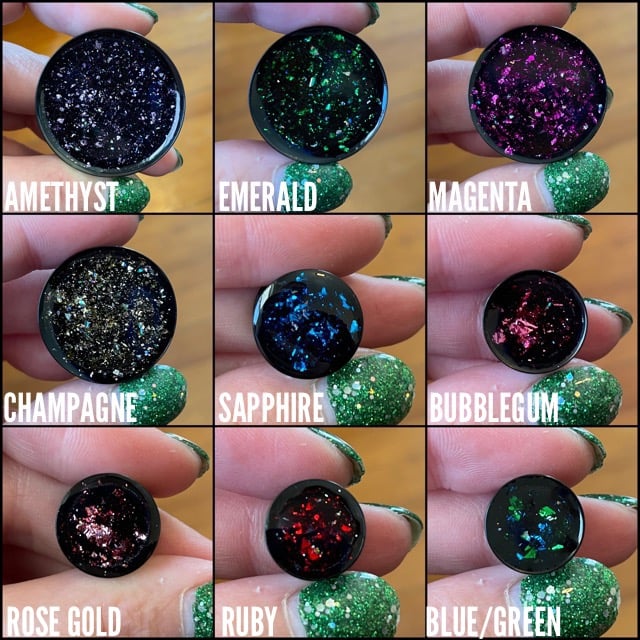 Image of Holographic Colored Flake Plugs (sizes 2g-2”)