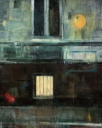 Image 1 of Painting / maleri / "ISLANDS BRYGGE – Malerdrømme og tankestreger – Njalsgården" / 40x50 cm