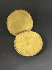 Image 1 of Circular Push-Pull Brass Handles with Hammered Texture
