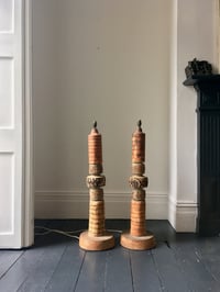 Image 5 of Set of Two Ceramic Totem Floor Lamps by Bernard Rooke, England
