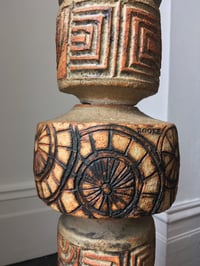 Image 3 of Set of Two Ceramic Totem Floor Lamps by Bernard Rooke, England