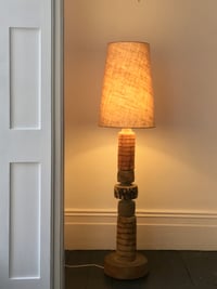Image 2 of Set of Two Ceramic Totem Floor Lamps by Bernard Rooke, England