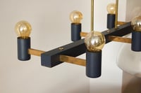 Image 5 of Mid-Century Architectural Chandelier with Brass Details (Reserved)