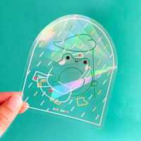 Image 1 of Suncatcher sticker - Frog postman