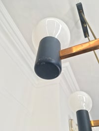 Image 4 of Mid-Century Architectural Chandelier with Brass Details (Reserved)