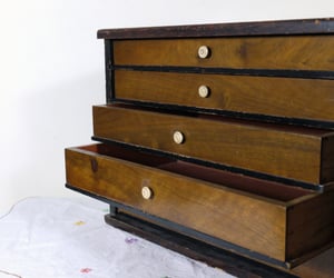 Image of Vintage 5 drawer Wooden Toolbox