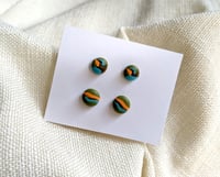 Image 1 of Color Swirl  Stud Earrings