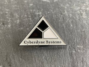 Terminator 2 inspired "Cyberndyne" soft enamel pin badge