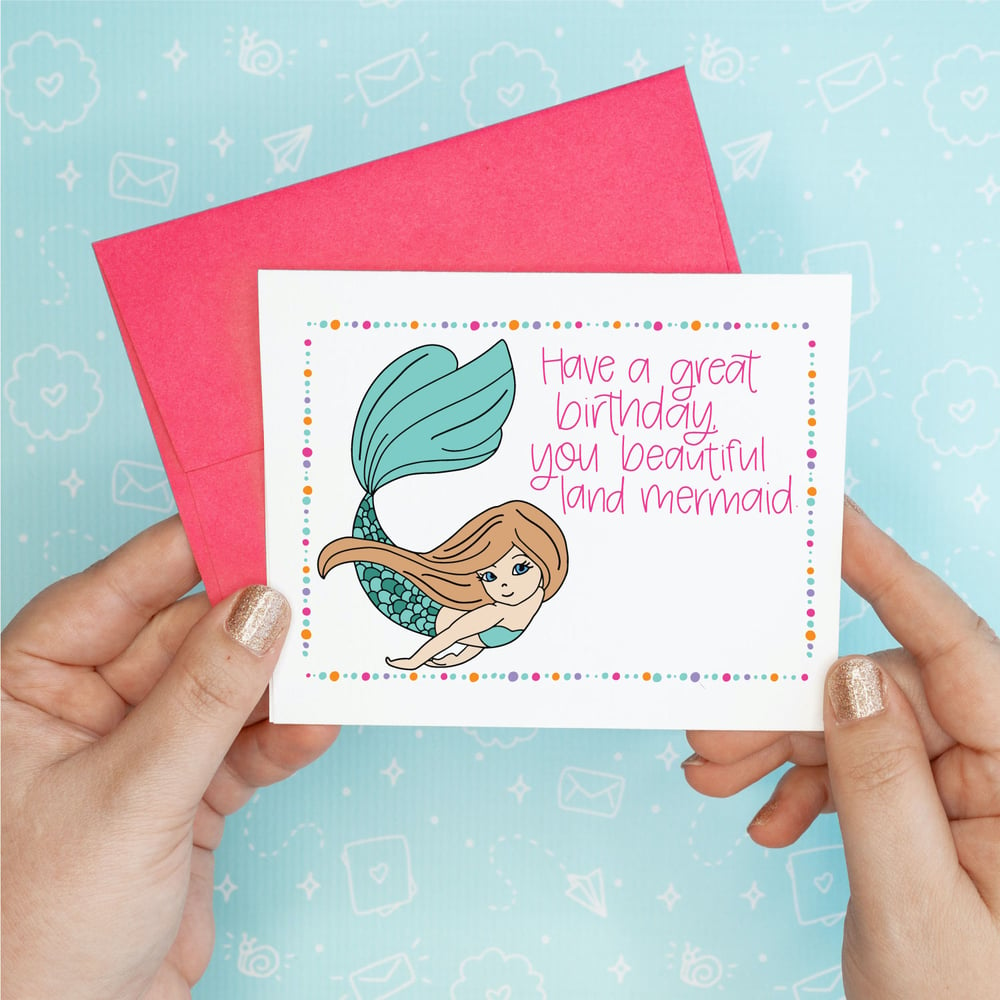 Image of Land Mermaid Birthday Card