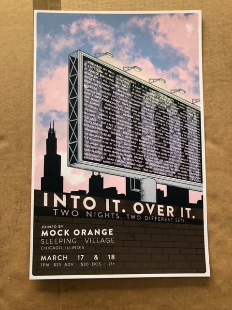 Image of Into It. Over It. x Mock Orange - 3/17 & 3/18 - Sleeping Village, Chicago - Screenprint
