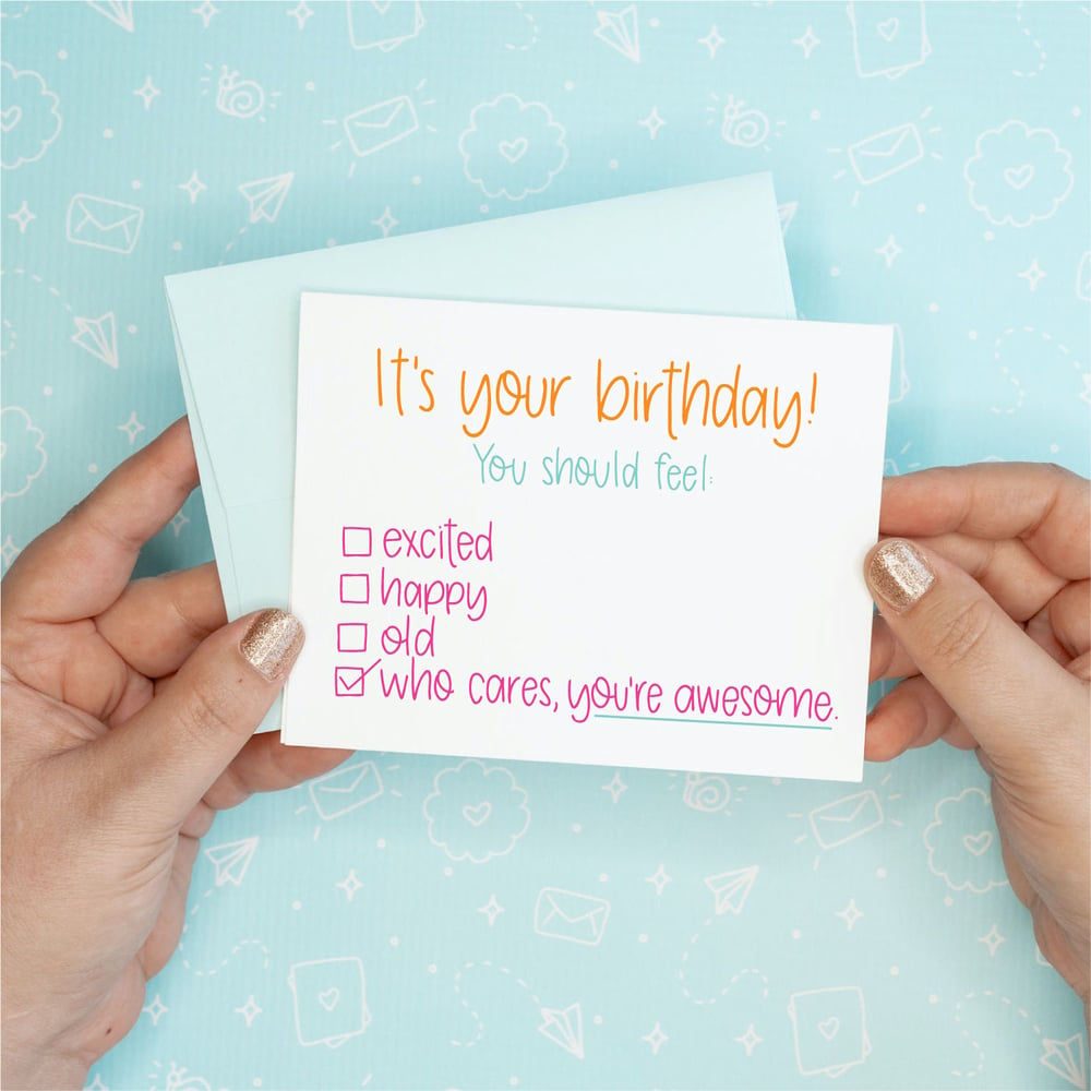 Image of Who Cares You're Awesome Card