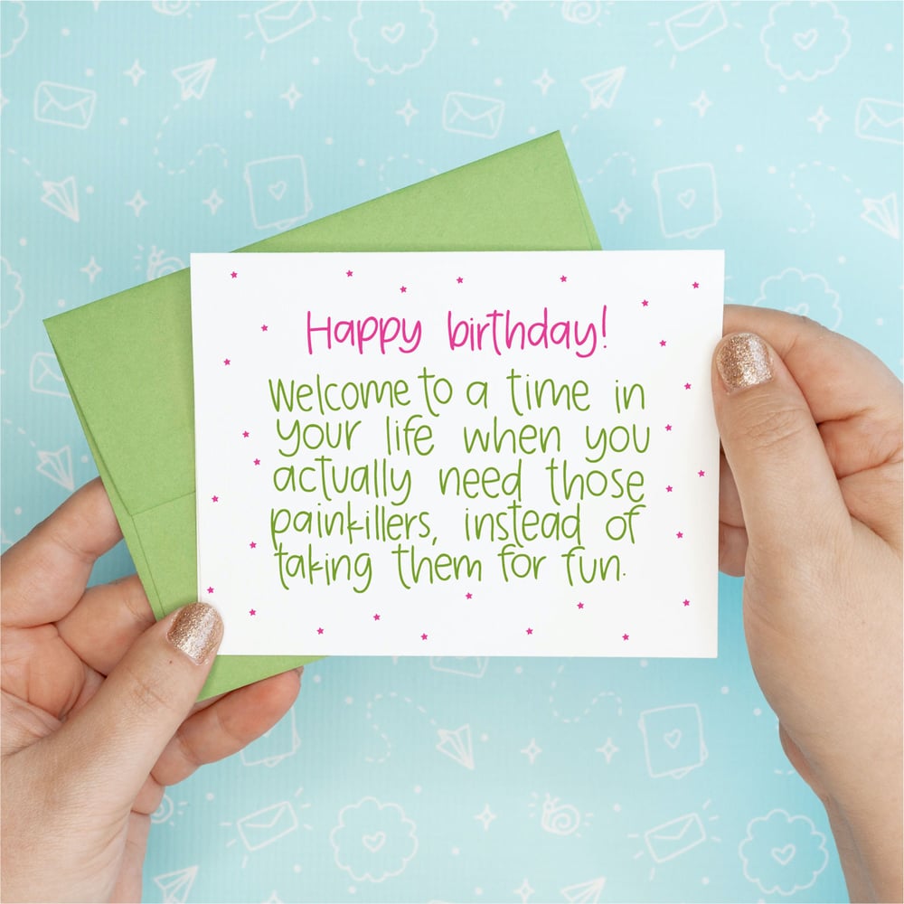 Image of Birthday Painkillers Card