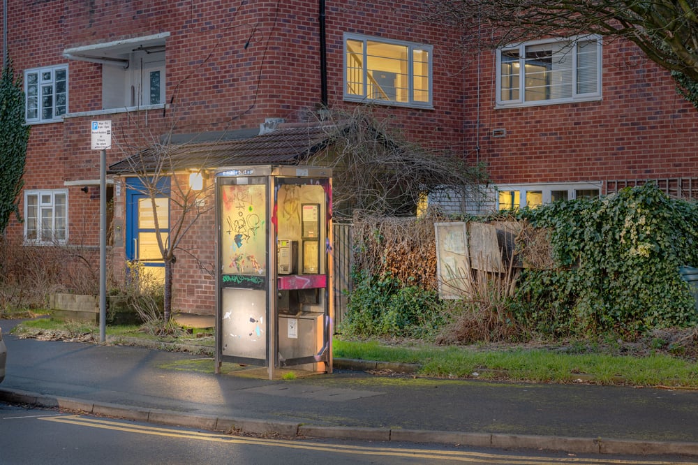 Image of TELEPHONE BOX, LOXFORD STREET, MANCHESTER 7.01AM