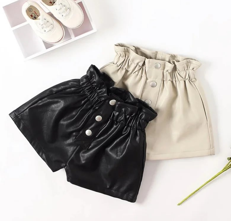 Image of High Waisted Leather Shorts