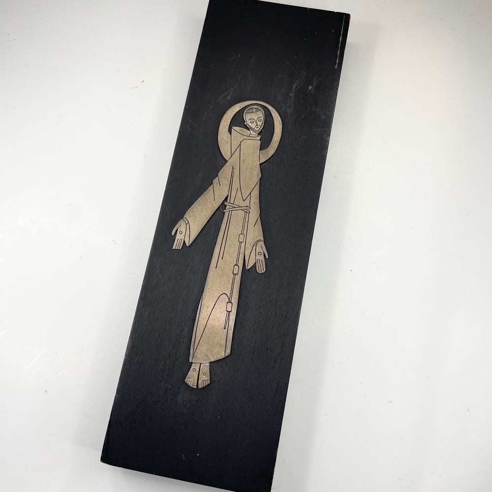 Art: Vintage / MCM St Francis of Assisi Stigmata Mexican Monastery Monk Talleres Monastico Wall Art