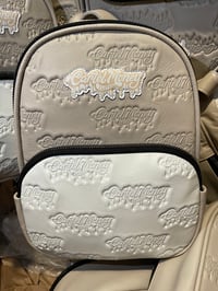 Image 1 of Creme & White Cartel Money Real Leather Backpacks 