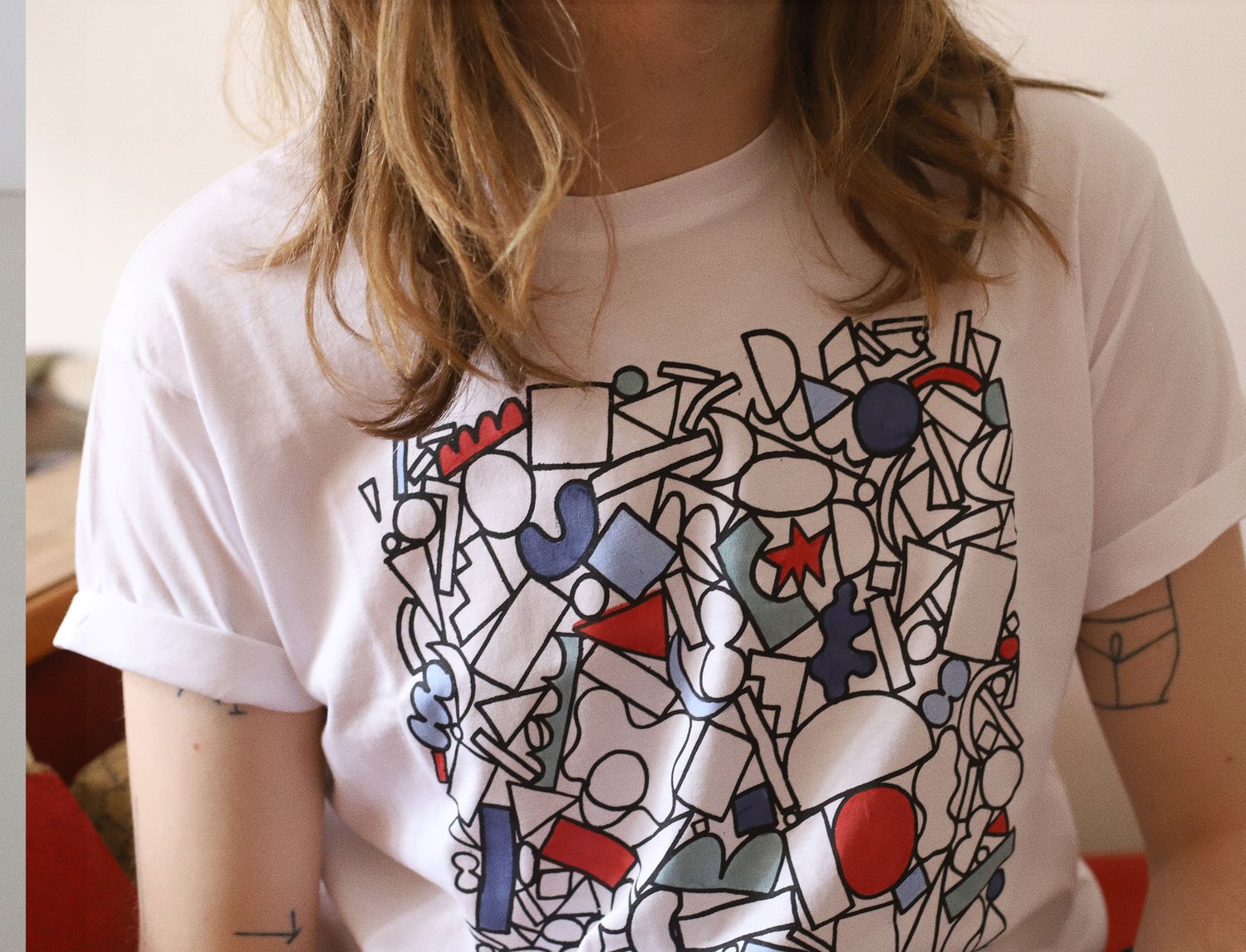 Image of PILE OF COLORED SHAPES TSHIRT