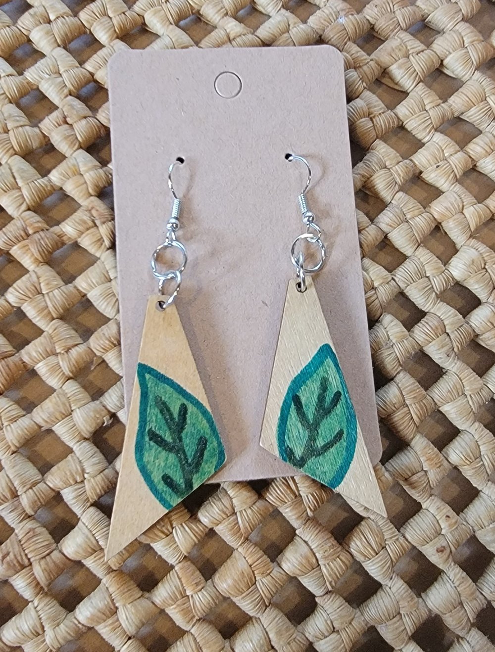 Image of Leaf painted earrings 