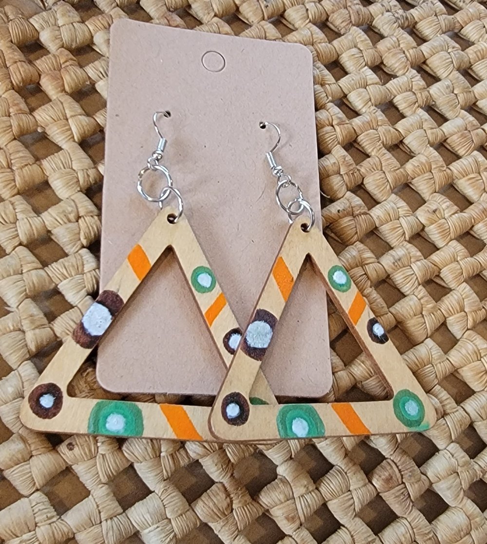 Image of Funky triangle painted earrings