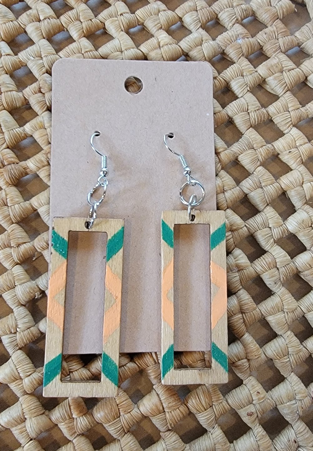 Image of Not square painted earrings 
