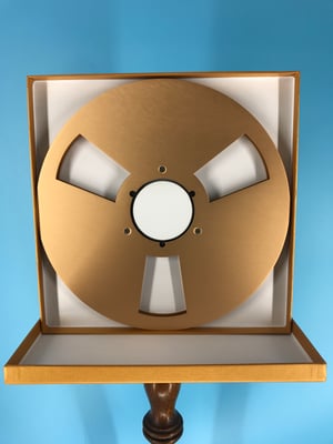 Image of Burlington Recording 1/2" x 12" Heavy Duty GOLD NAB Metal Reel in Gold Box