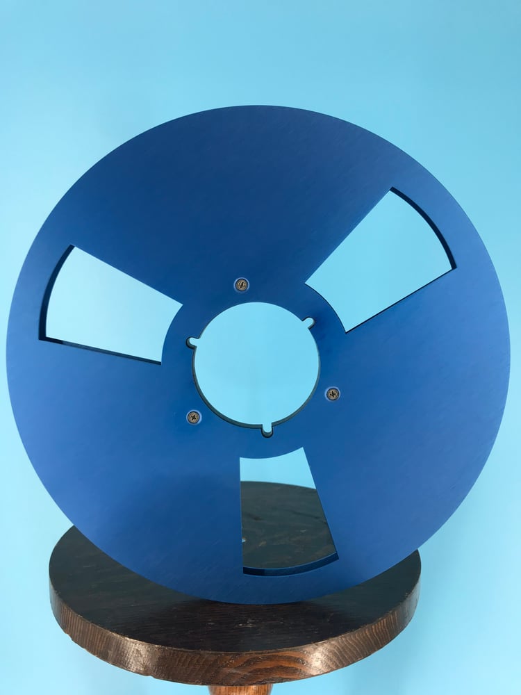 Image of Burlington Recording 1/4" x 12" Heavy Duty BLUE NAB Metal Reel in Blue Box