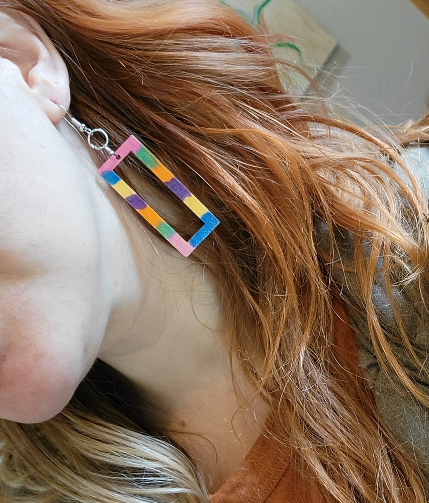 Image of Color pop painted earrings 