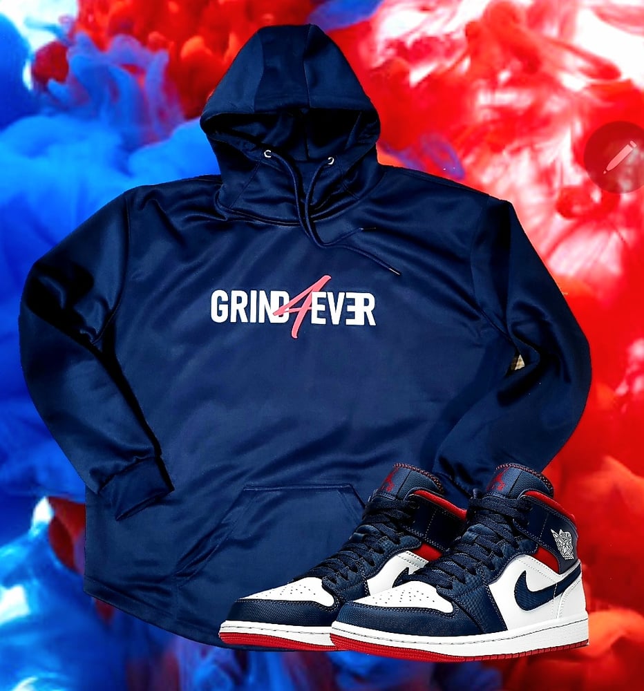 Image of Grind4Ever Hoodie - Blue_White_Red