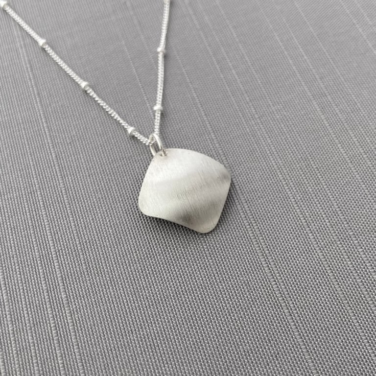 Sterling Silver Diamond-shaped Dogwood Blossom Necklace Image 5