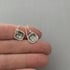 Tiny Sterling Silver Diamond-shaped Dogwood Blossom Earrings Image 4
