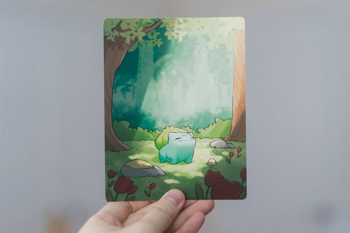 Painted Trading Card PRINT Bulbasaur 