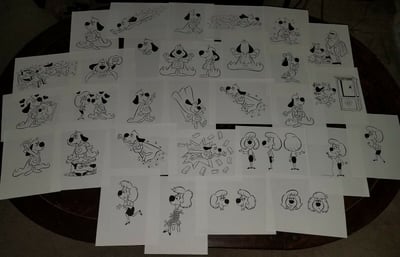 Image of UNDERDOG 50-PAGE ART SET! 8.5x11 EACH! TENNESSEE TUXEDO, GO GO GOPHERS!