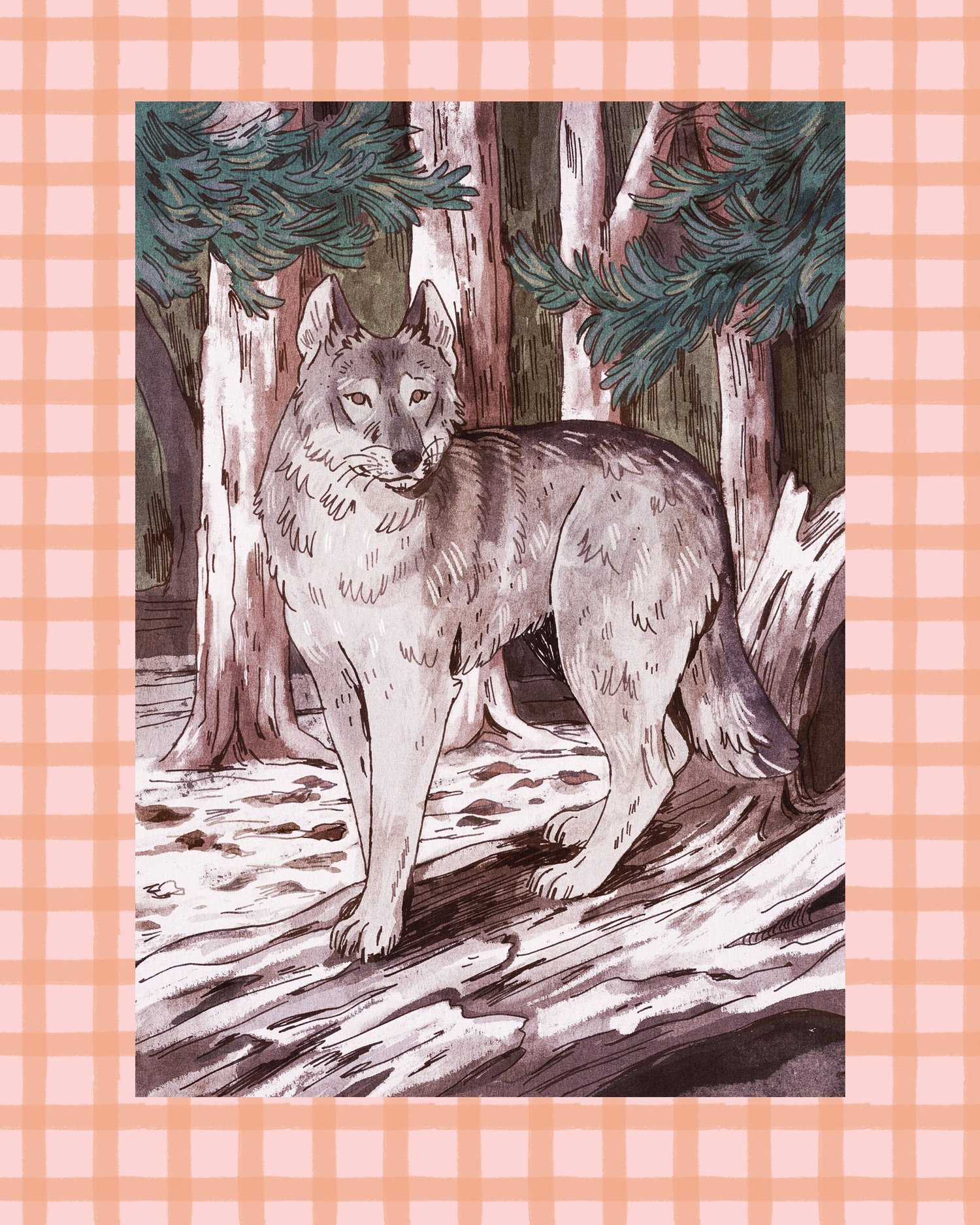 a5 wolf print