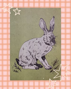 a5 hare print on recycled paper