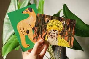 Jaguar postcard - recycled paper postcard