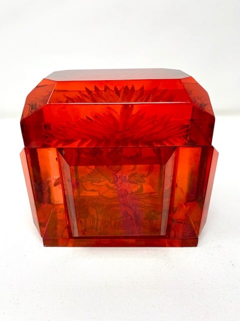 Image of Red Floral Mini Victorian Box