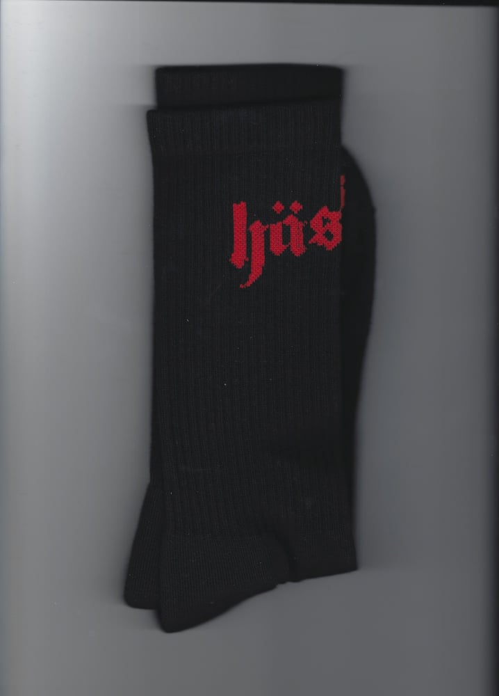 Image of socks black/red